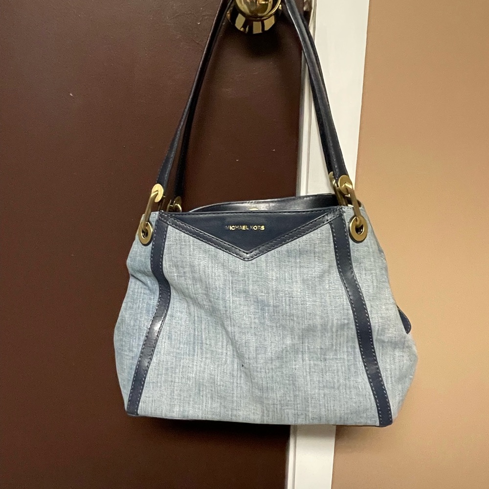 Michael Kors Denim and Navy Shoulder Bag